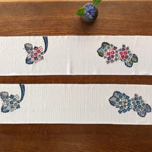 画像をギャラリービューアに読み込む, 藍型風 夏物半襟 あじさいと虹(ポイント)