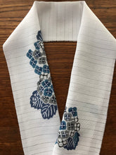 画像をギャラリービューアに読み込む, 藍型風 夏物半襟 あじさいと虹(ポイント)