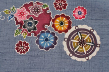 画像をギャラリービューアに読み込む, 紅型太鼓帯「ふくろうの丸紋」