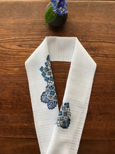 画像をギャラリービューアに読み込む, 藍型風 夏物半襟 あじさいと虹(ポイント)